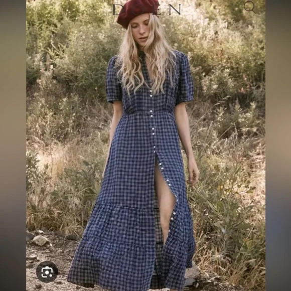 Doen Revi Dress in Bleu Cottage Plaid - Picture 14 of 14